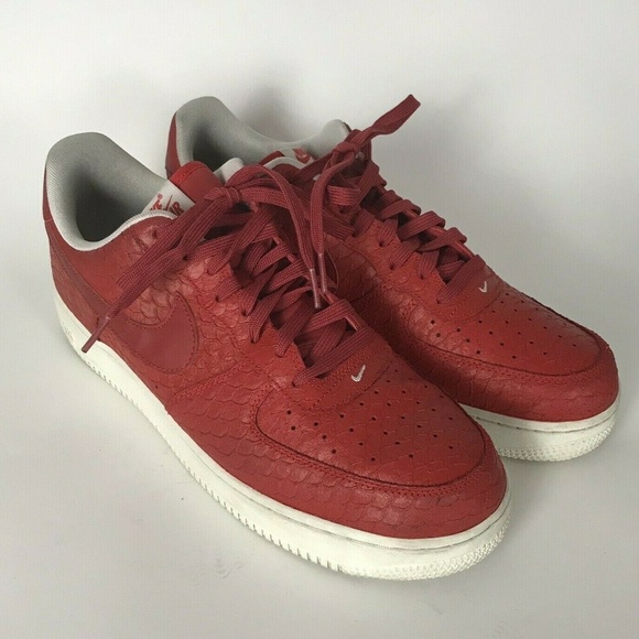 Nike Other - Nike Air Force One Low LV8 Mens Red Leather Shoes